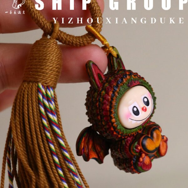 Rainbow Wood Demon Cloth Key Chain Trendy Toy Ornaments Blood Cypress Cloth Small Ornaments Doll Couple Pendant Accessories